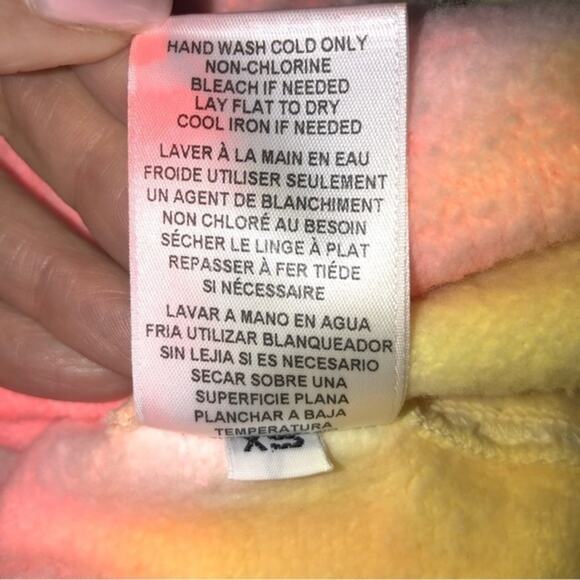 Hanes ReDone Neon Spiral Dye Raglan Crewneck XS NWT - Picture 6 of 7